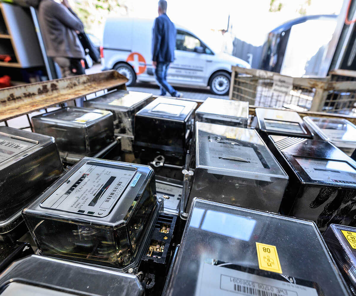 Ältere Zähler im Vordergrund